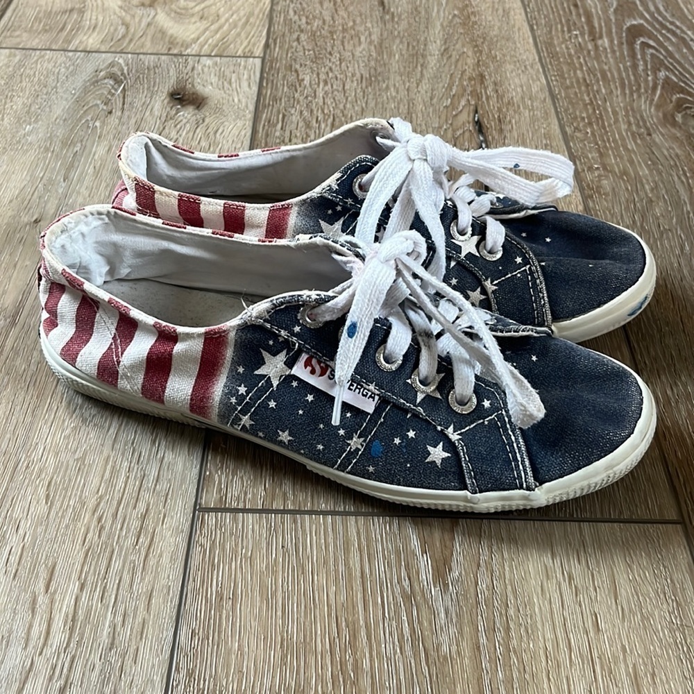 Superga Shoes Stars & Stripes Patriotic American Flag Sneakers